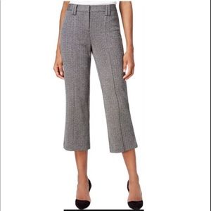 NWT Bar III Black Gray Super Soft Knit Cropped Flare Dress Pants Sz 4